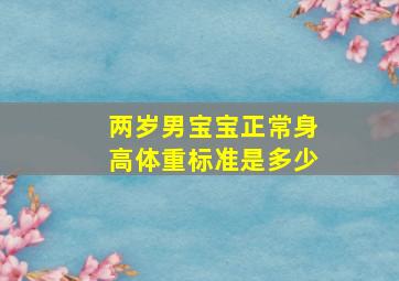 两岁男宝宝正常身高体重标准是多少