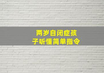 两岁自闭症孩子听懂简单指令