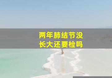 两年肺结节没长大还要检吗