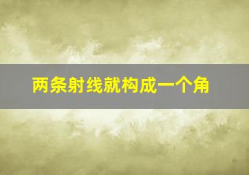 两条射线就构成一个角