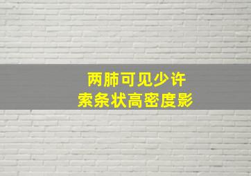 两肺可见少许索条状高密度影