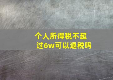 个人所得税不超过6w可以退税吗