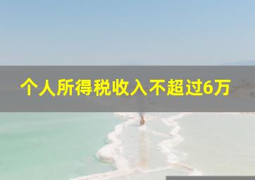 个人所得税收入不超过6万