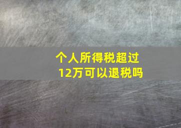 个人所得税超过12万可以退税吗