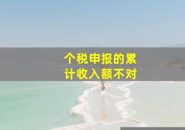 个税申报的累计收入额不对