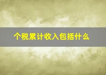 个税累计收入包括什么