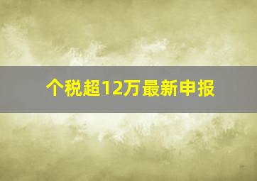 个税超12万最新申报