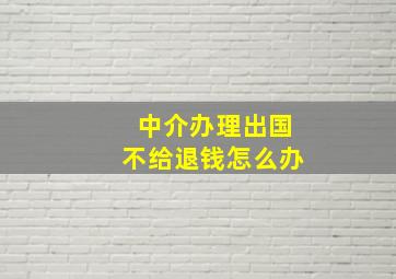 中介办理出国不给退钱怎么办