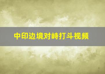 中印边境对峙打斗视频