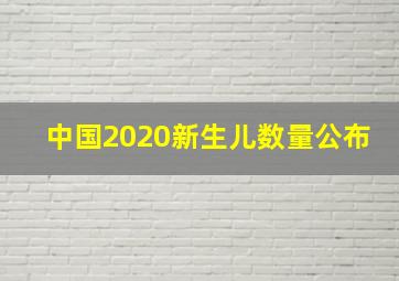 中国2020新生儿数量公布