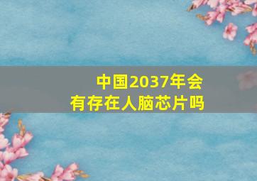 中国2037年会有存在人脑芯片吗