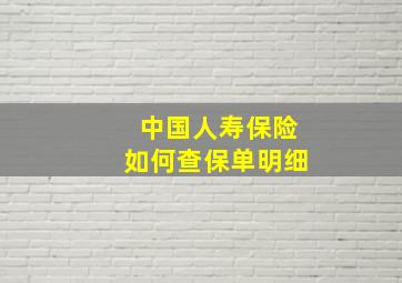 中国人寿保险如何查保单明细