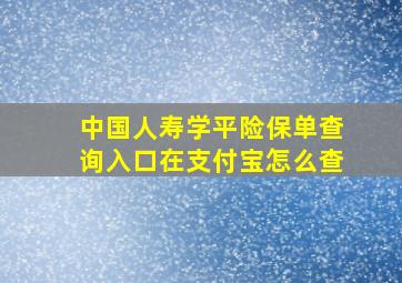 中国人寿学平险保单查询入口在支付宝怎么查