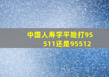 中国人寿学平险打95511还是95512