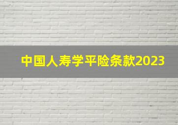 中国人寿学平险条款2023