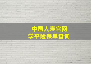 中国人寿官网学平险保单查询