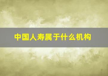 中国人寿属于什么机构