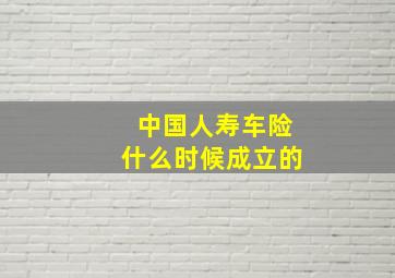 中国人寿车险什么时候成立的