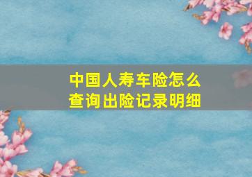 中国人寿车险怎么查询出险记录明细