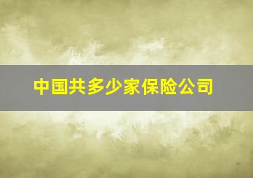 中国共多少家保险公司