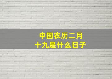 中国农历二月十九是什么日子