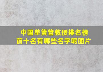 中国单簧管教授排名榜前十名有哪些名字呢图片