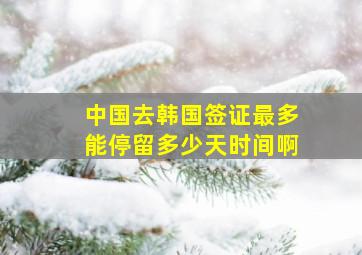 中国去韩国签证最多能停留多少天时间啊