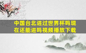 中国台北进过世界杯吗现在还能进吗视频播放下载