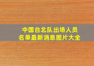 中国台北队出场人员名单最新消息图片大全