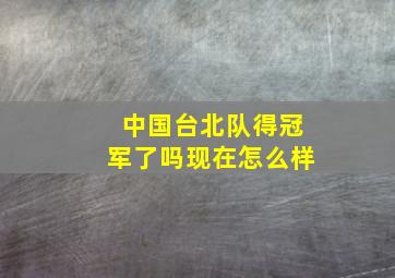 中国台北队得冠军了吗现在怎么样