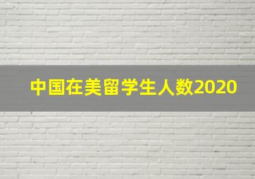 中国在美留学生人数2020