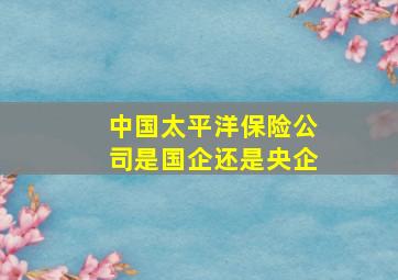 中国太平洋保险公司是国企还是央企