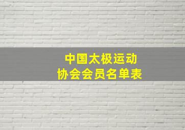 中国太极运动协会会员名单表