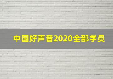 中国好声音2020全部学员