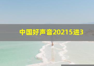 中国好声音20215进3