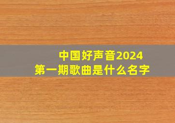 中国好声音2024第一期歌曲是什么名字