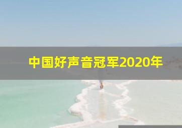 中国好声音冠军2020年