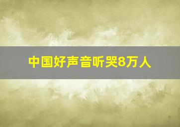 中国好声音听哭8万人