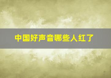 中国好声音哪些人红了