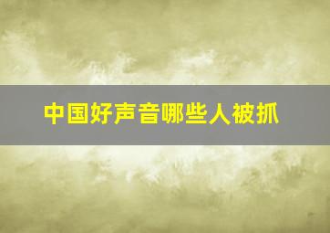 中国好声音哪些人被抓