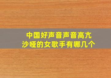 中国好声音声音高亢沙哑的女歌手有哪几个