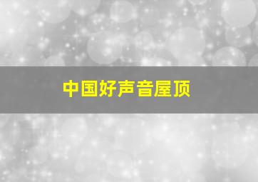 中国好声音屋顶