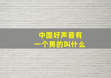 中国好声音有一个男的叫什么