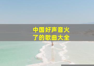 中国好声音火了的歌曲大全