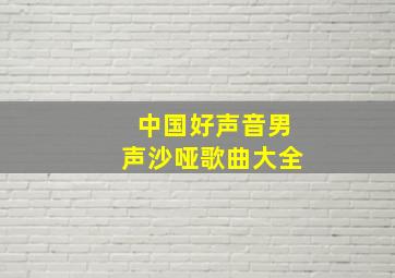 中国好声音男声沙哑歌曲大全