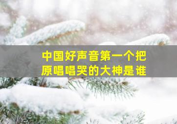 中国好声音第一个把原唱唱哭的大神是谁