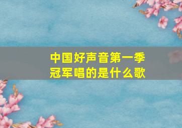 中国好声音第一季冠军唱的是什么歌