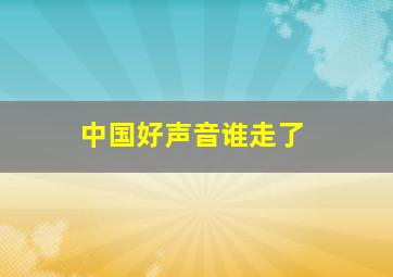 中国好声音谁走了