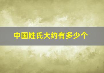 中国姓氏大约有多少个