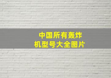 中国所有轰炸机型号大全图片